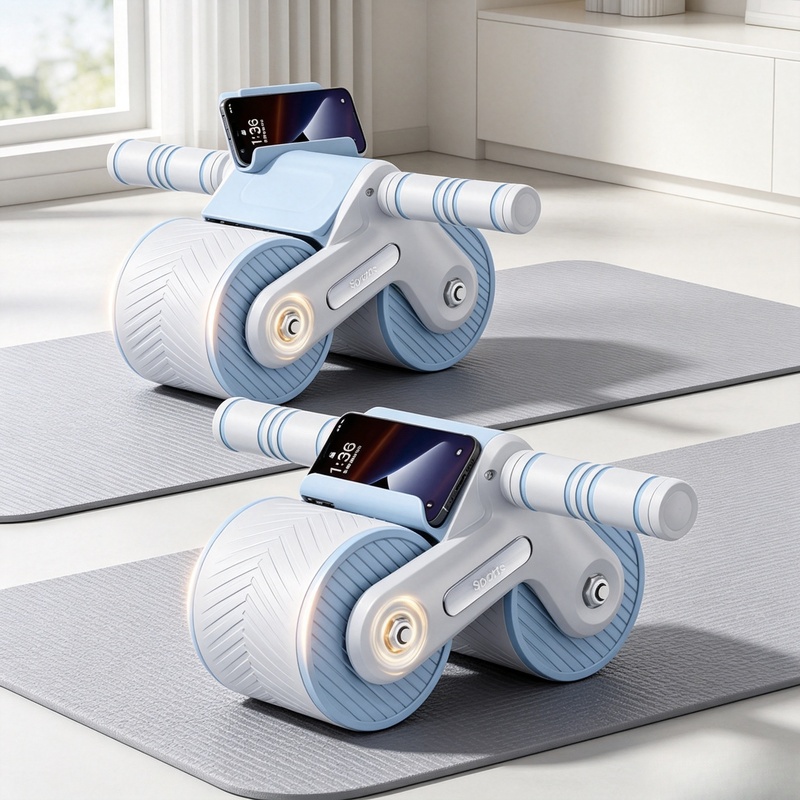 Ab Roller Wheel With Elbow Support - Otomatik Geri Dönüşlü Çift Tekerlekli Karın