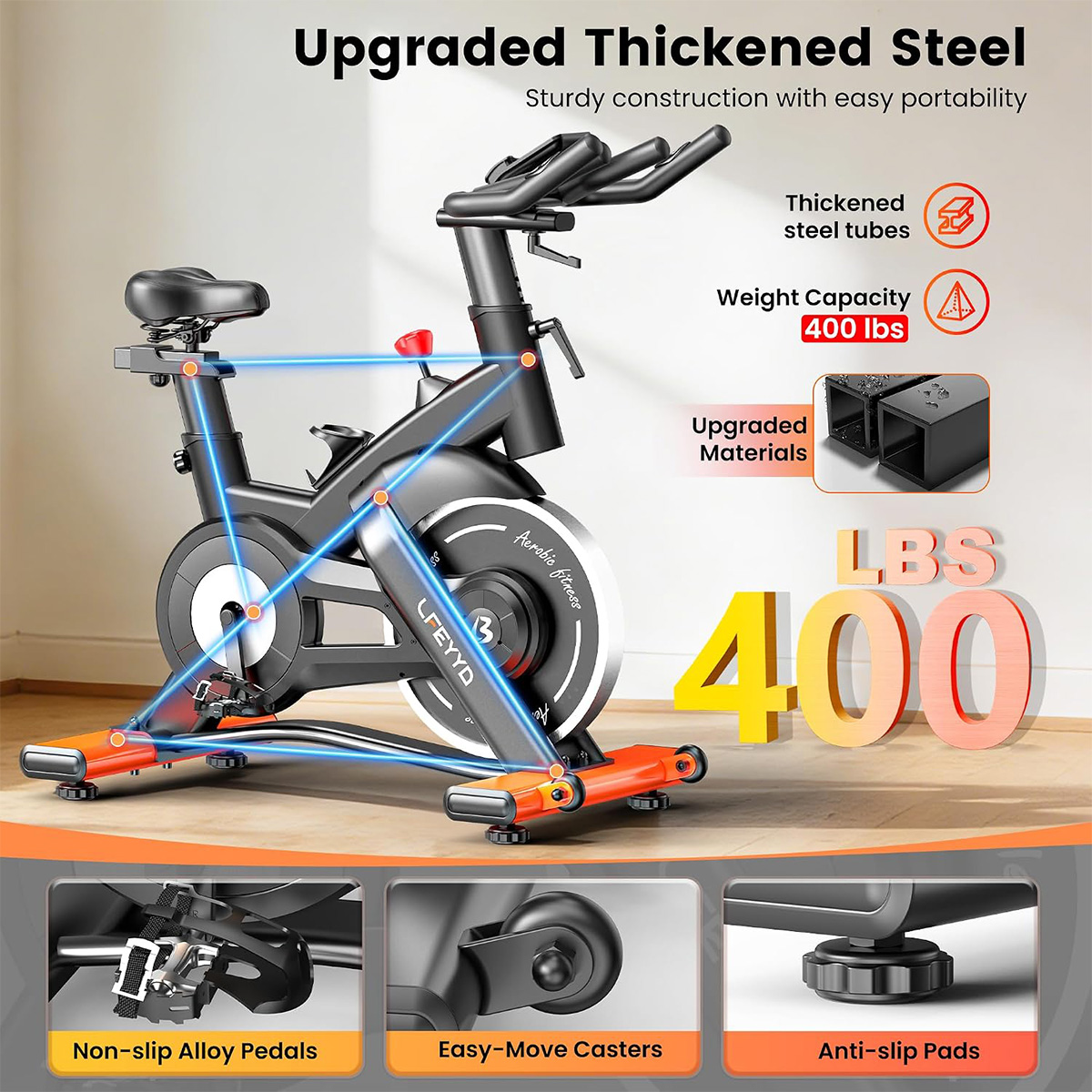 Pooboo Egzersiz Bisikleti, 400 - Exercise Bike Magnetic Resistance incelemesi ve fiyatı